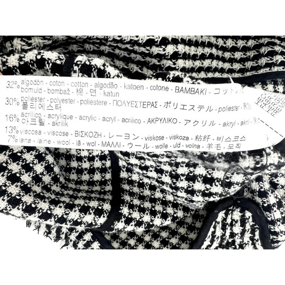 trf outerwear Houndstooth Mid-Length Womens Size XS Zipper Pocket Cozy Coat - Picture 7 of 8